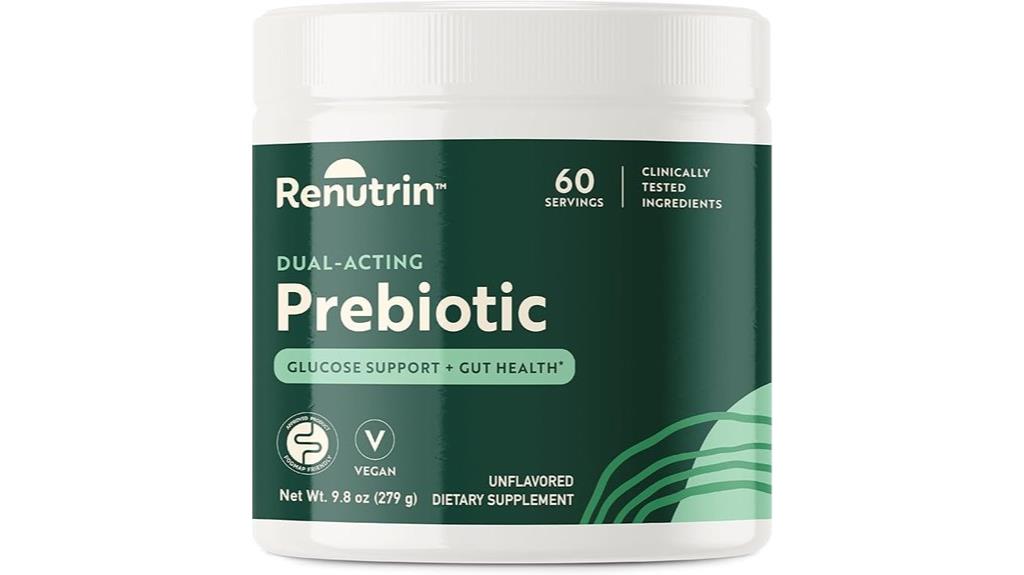 dual acting prebiotic unflavored 60 servings