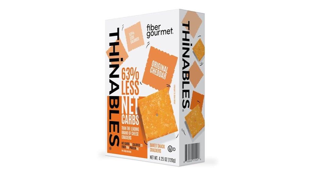 fiber gourmet thinables baked cheese crackers