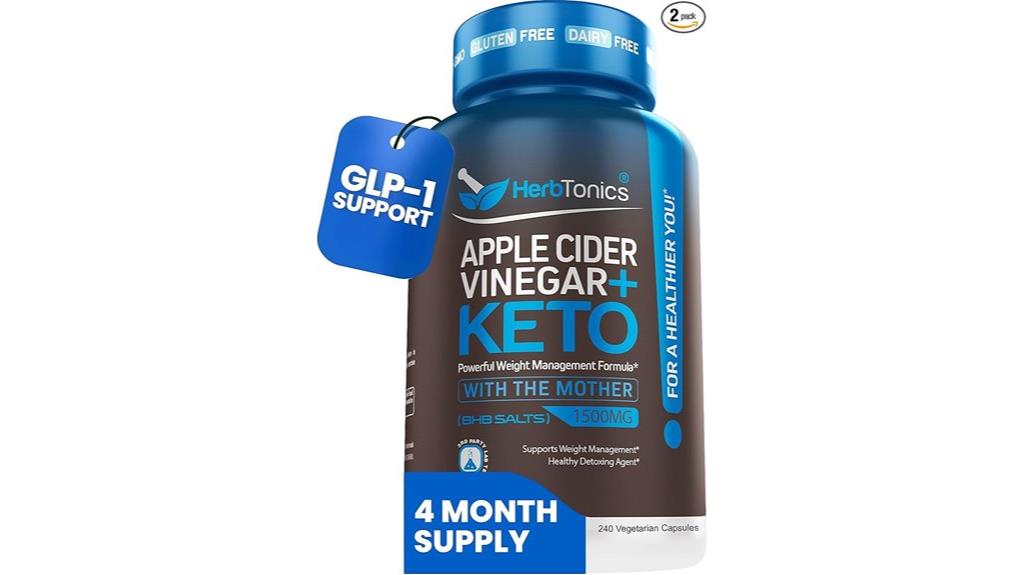 herbtonics apple cider vinegar with keto bhb salts