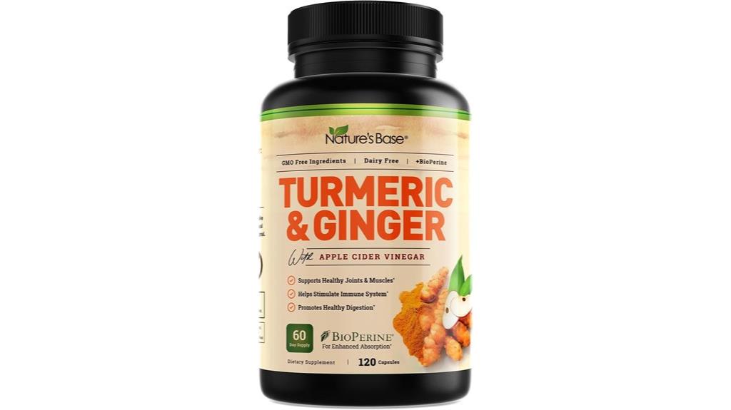nature s base turmeric ginger supplements