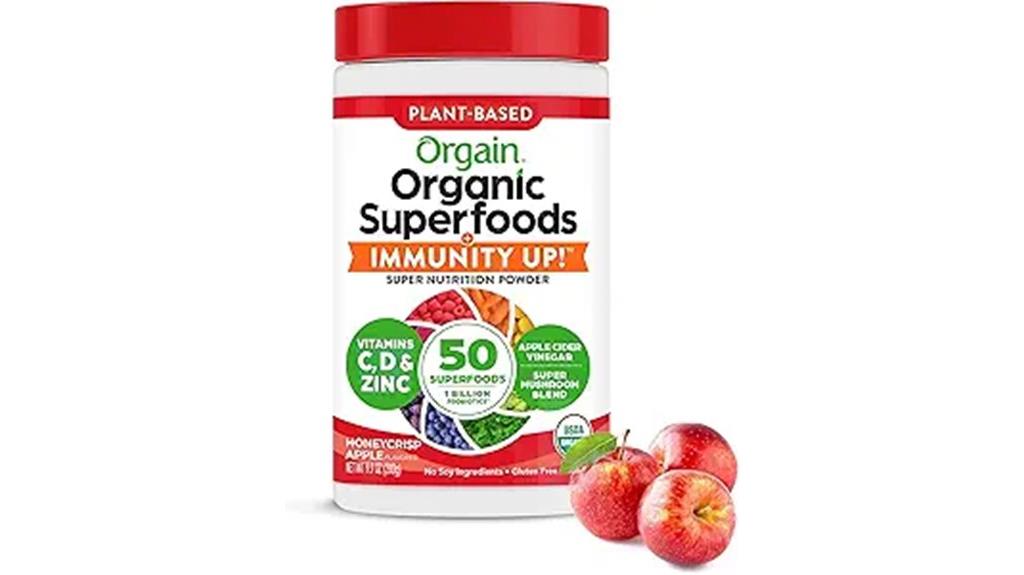 orgain greens immunity powder blend