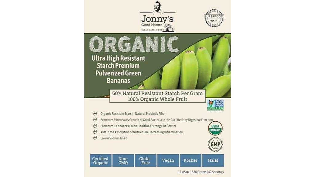 organic green banana flour ultra high resistant starch