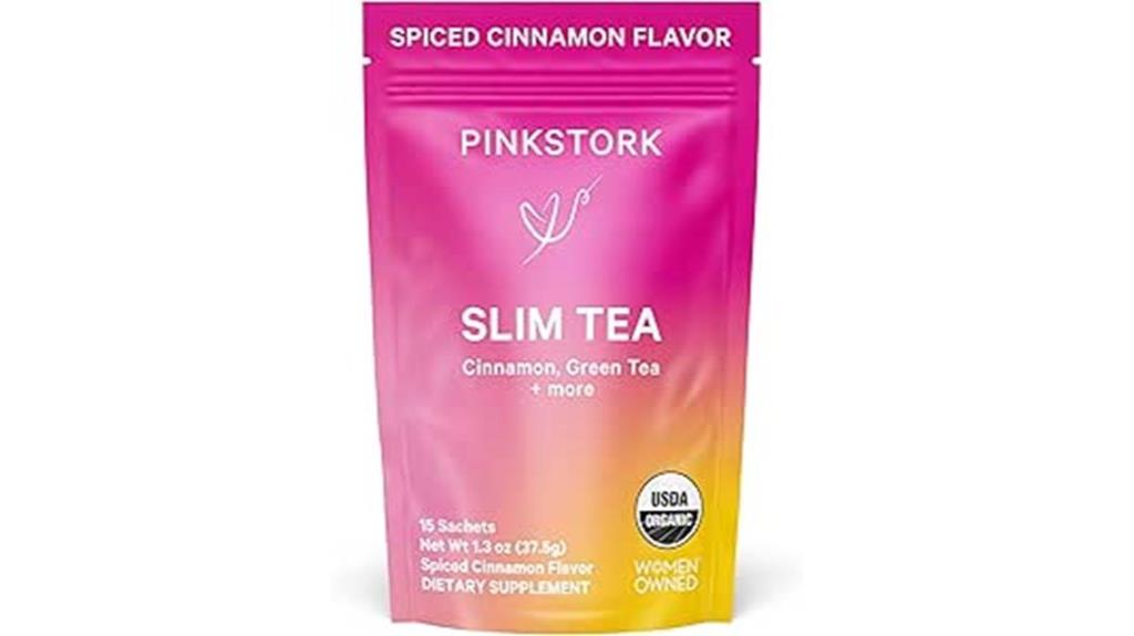 pink stork slim tea dandelion green ginger hibiscus