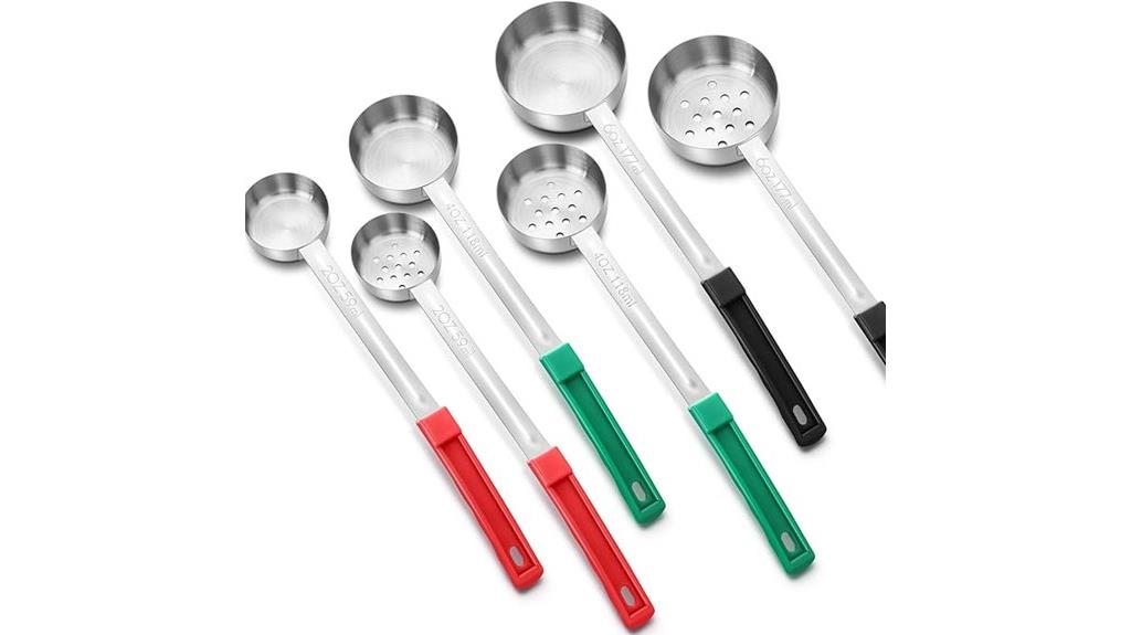 six piece portion control spoons