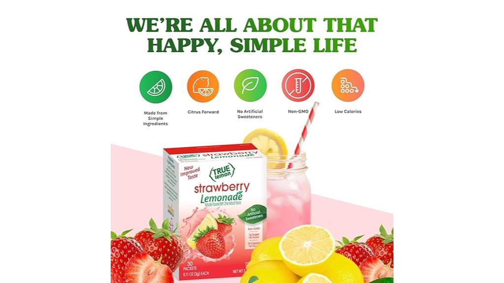 true lemon strawberry lemonade flavorful lemonade water enhancer packets