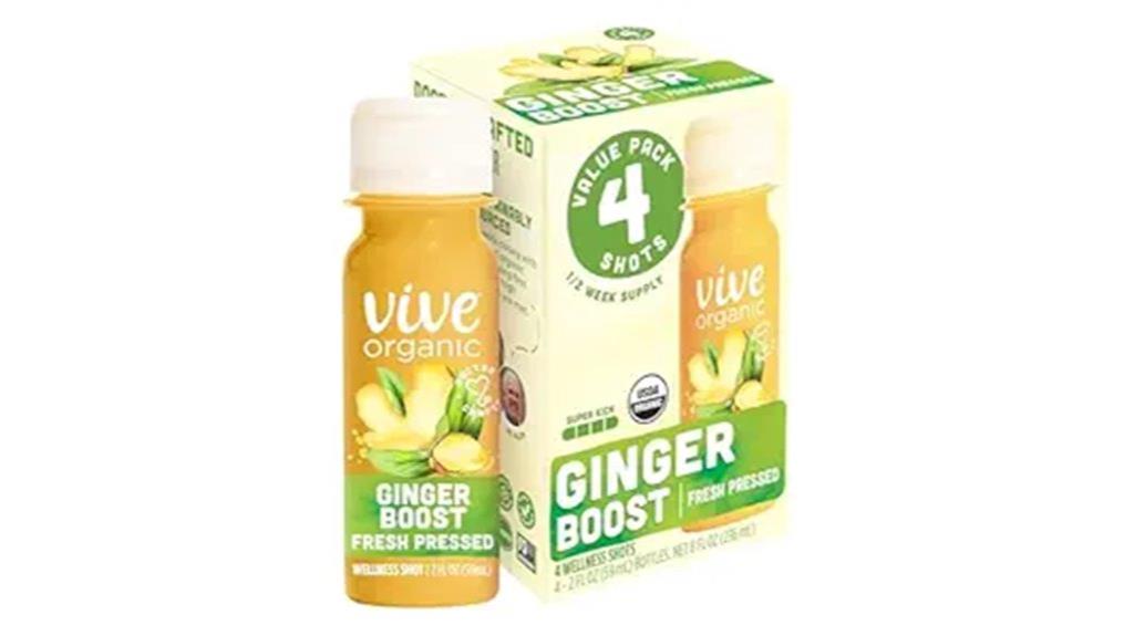 vive organic ginger shots 4 pack