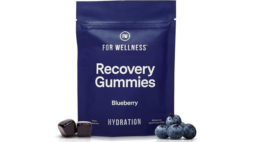 wellness recovery gummies blueberry hydration